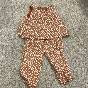 Gap 12-18 months spotted brown tank and jogger set
